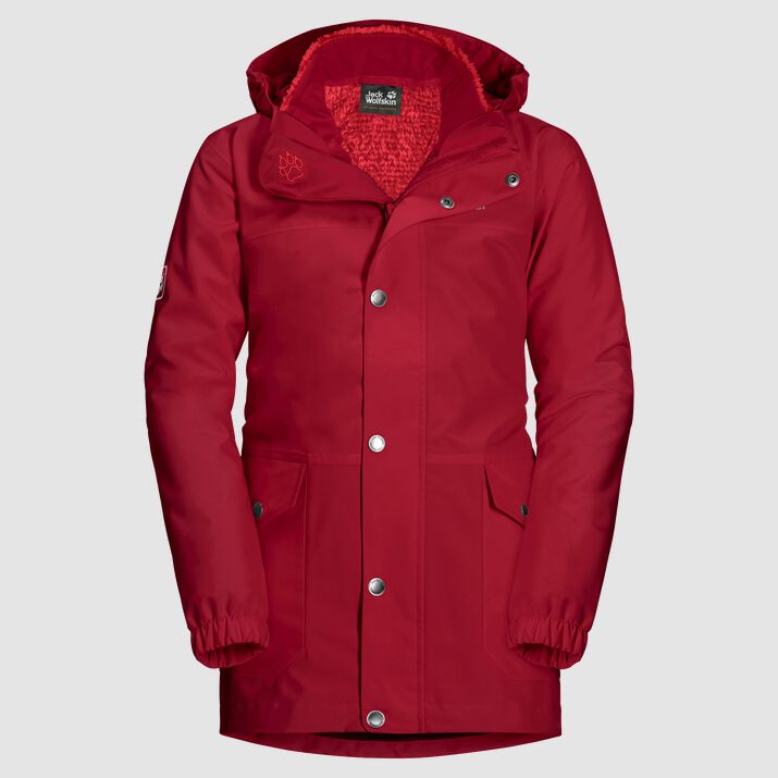 Parka Jack Wolfskin Icy Falls 3in1 Niños Rojos Mexico-8936452